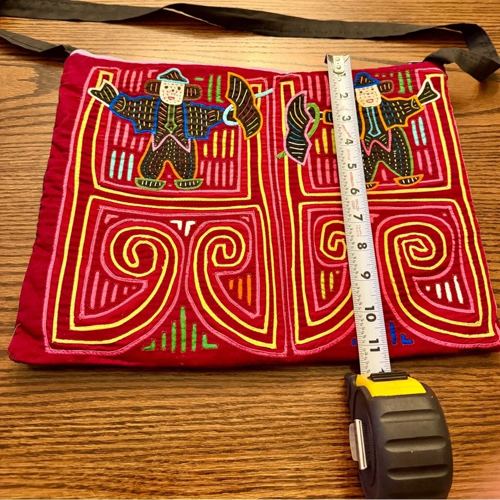 Mola Scarecrow Shoulder Purse Bag Kuna Guna Vintage Panama Retro Travel Souvenir
